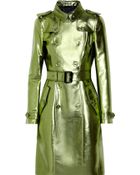 Burberry Prorsum Metallic Gabardine Trench Coat - Lyst