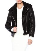 By Chance Alexis Faux Shearling Biker Jacket - Lyst