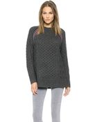 T By Alexander Wang Aran Knit Sweater - Charcoal - Lyst