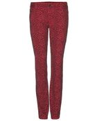 Alice + Olivia 5 Pocket Skinny Flocked Jeans - Lyst