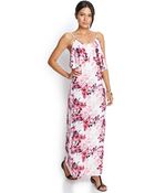 Forever 21 Flounced Floral Maxi Dress - Lyst