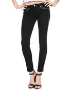 True Religion Hand Picked Super Skinny Leather Contrast Womens Jean - Lyst