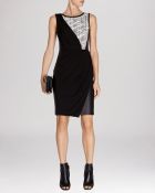 Karen Millen Dress - Textured Jersey & Faux Leather Collection - Lyst