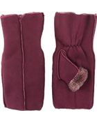 Barneys New York Shearling-Lined Fingerless Gloves - Lyst