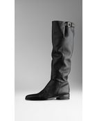 Burberry Buckle Detail Deerskin Boots - Lyst