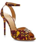Charlotte Olympia Sophia Printed Crepe De Chine Sandals - Lyst