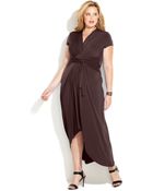 Michael Kors Michael Plus Size Fauxwrap Maxi Dress - Lyst