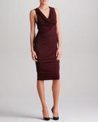 Donna Karan New York Sleeveless Draped Jersey Dress - Lyst