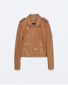 Zara Leather Jacket - Lyst