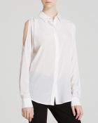 DKNY Cold Shoulder Long Sleeve Blouse - Lyst