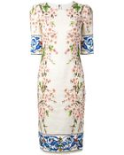 Dolce & Gabbana Fitted Floral Print Dress - Lyst
