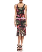 Jean Paul Gaultier Printed Fringe-bottom Tank Dress - Lyst
