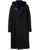 Lanvin Fur Collar Coat - Lyst