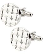 Link Up Round Crystal Cuff Links - Lyst