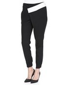 Helmut Lang Flex Contrast-Waist Wrap Suit Pants - Lyst