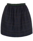Paul Smith Blue Tweed Mini-Skirt With Green Waistband - Lyst
