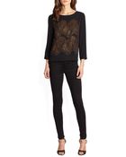 Diane von Furstenberg Maude Dot Wave Embellished Silk Top - Lyst