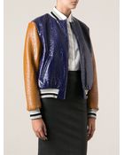 MSGM Colour Block Varsity Jacket - Lyst