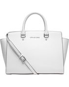 MICHAEL Michael Kors Selma Leather Large Satchel - Lyst