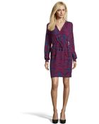 Marchesa Voyage Ikat Storm Silk Faux Wrap Long Sleeve Printed Dress - Lyst
