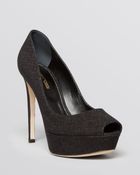 Sergio Rossi Peep Toe Platform Pumps - Midtown High Heel - Lyst