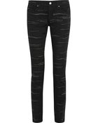 Isabel Marant Orson Zebra Embroidered Twill Skinny Jeans - Lyst