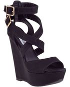 Steve Madden Xfoliate Wedge Sandal Black - Lyst