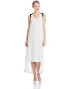 DKNY Colorblocked Shirttail Hem Maxi Dress - Lyst