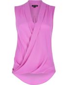 River Island Purple Sleeveless Wrap Blouse - Lyst