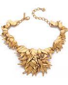 Oscar de la Renta Leaf Necklace - Russian Gold - Lyst