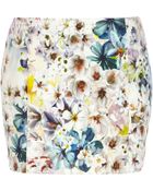 River Island White Floral Print Mini Skirt - Lyst