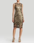 Tadashi Shoji Dress - Sleeveless Illusion Neckline Sequin Lace Sheath - Lyst