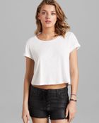 Splendid Tee Roll Sleeve Slight Crop - Lyst