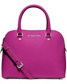 Michael Kors Cindy Medium Saffiano Leather Dome Satchel - Lyst