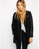 Brave Soul Wool Mix Biker Coat - Lyst