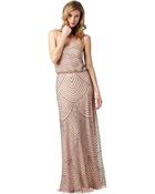 Adrianna Papell Petite Beaded Blouson Gown - Lyst