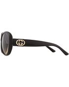 Gucci Crystal Gg Logo Sunglasses - Lyst