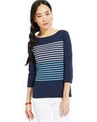 Tommy Hilfiger Flag Striped Boat-Neck Top - Lyst