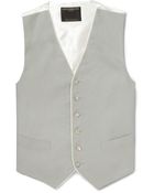 Favourbrook Stone Linen And Satin Waistcoat - Lyst