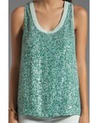 Diane von Furstenberg Emilia Marble Sequins Top in Green - Lyst