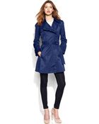 Jessica Simpson Ruffletrim Belted Trench Coat - Lyst