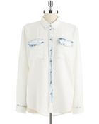 Two By Vince Camuto Bleached Chambray Shirt - Lyst
