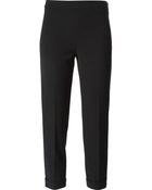 MSGM Cropped Flat Front Trousers - Lyst