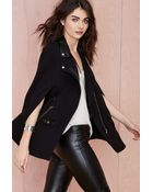 Nasty Gal Lovers And Friends Devon Wool Moto Cape - Lyst
