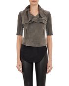 Rick Owens Suede Biker Jacket - Lyst