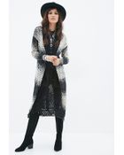Forever 21 Striped Open-Knit Cardigan - Lyst