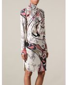 Emilio Pucci Turtleneck Printed Dress - Lyst