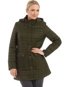 DKNY Hooded Quilt Jacket - Lyst