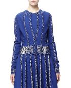 Alexander McQueen Snake-Print-Stripe Cardigan - Lyst