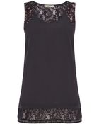 Oasis Lace Trim Longline Vest - Lyst